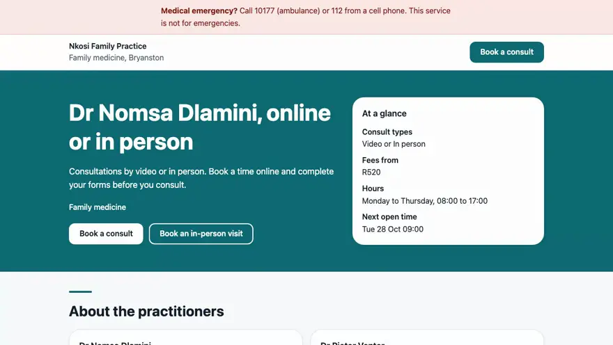 Your practice page: still from a short recording of the app